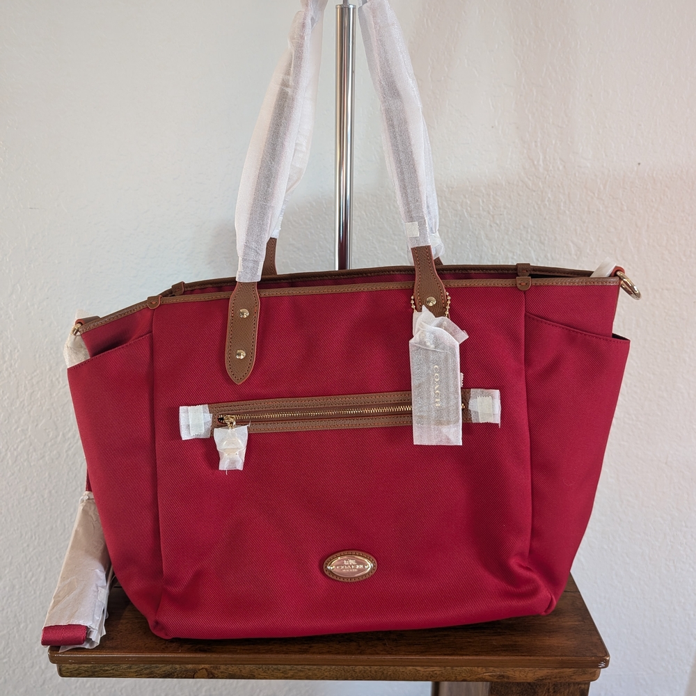 Coach Sawyer Tote Baby Travel Bag with Baby changing pad